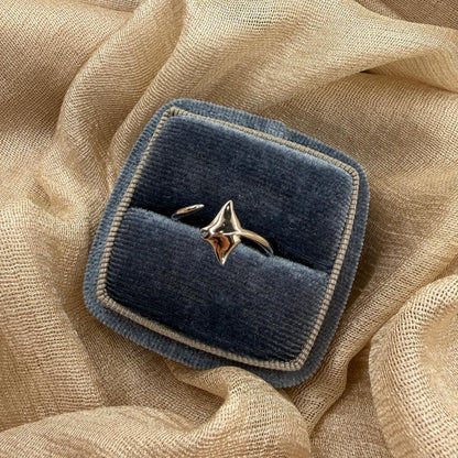 Manta Ray Open 925 Sterling Silver Ring Minimal Ocean Adjustable Ring