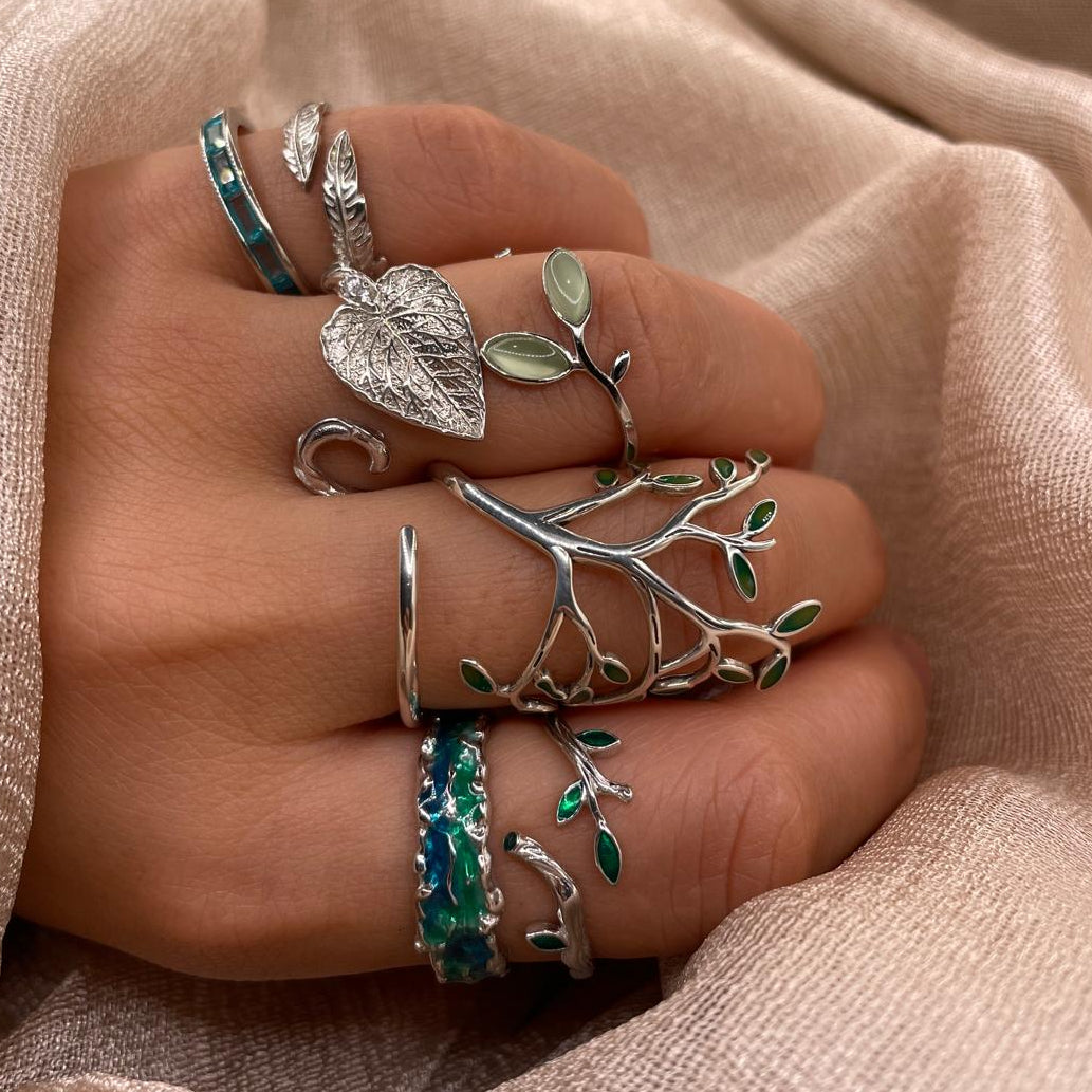 Green Sprout 925 Sterling Silver Ring