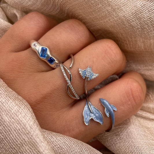 Sparkle Manta Open 925 Sterling Silver Ring